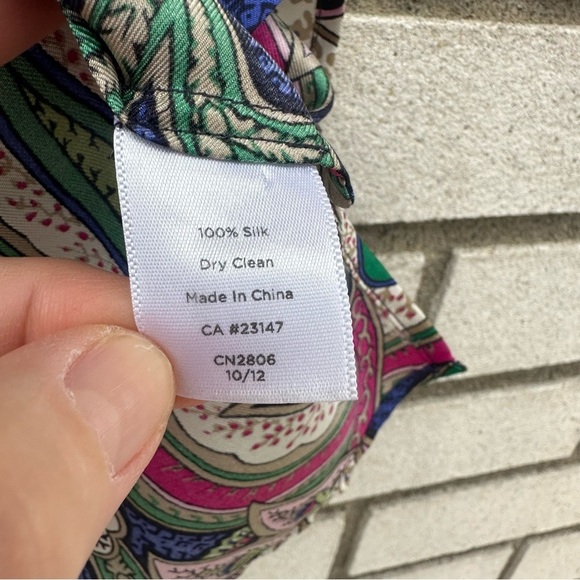 Talbots 100% Silk Jewel Tone Multicolor Tank Shell Top - Picture 5 of 8